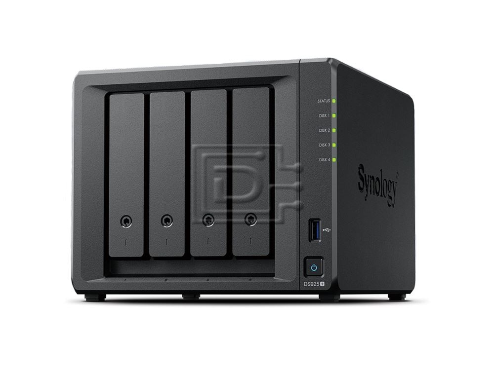 Synology 16TB DiskStation DS925+ 4-bay SATA NAS Server 4x 4TB Synology Plus SATA HDDs 32GB RAM 800GB (2x 400GB) NVMe SSDs